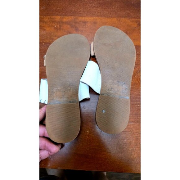 Soludos Women Braided Leather Slip-On Sandals Size 6Tan White - Picture 7 of 9